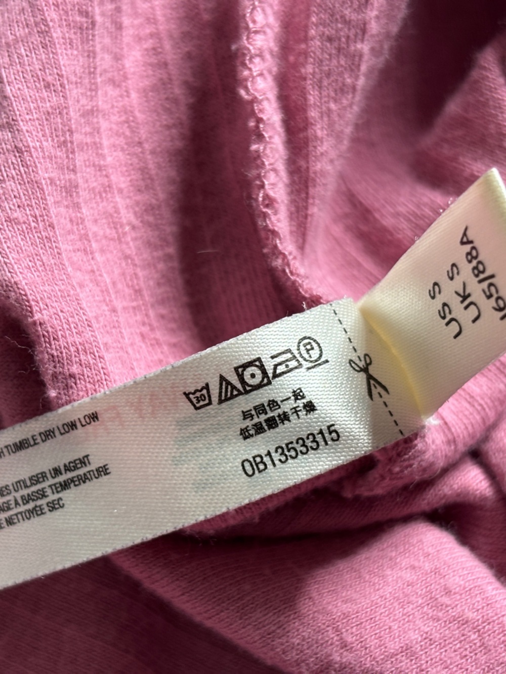 Free People | Pink Ribbed Long Sleeve Top | V-Neck Fitted | Size S - Picture 6 of 7